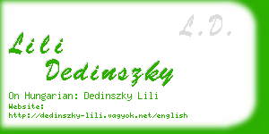 lili dedinszky business card